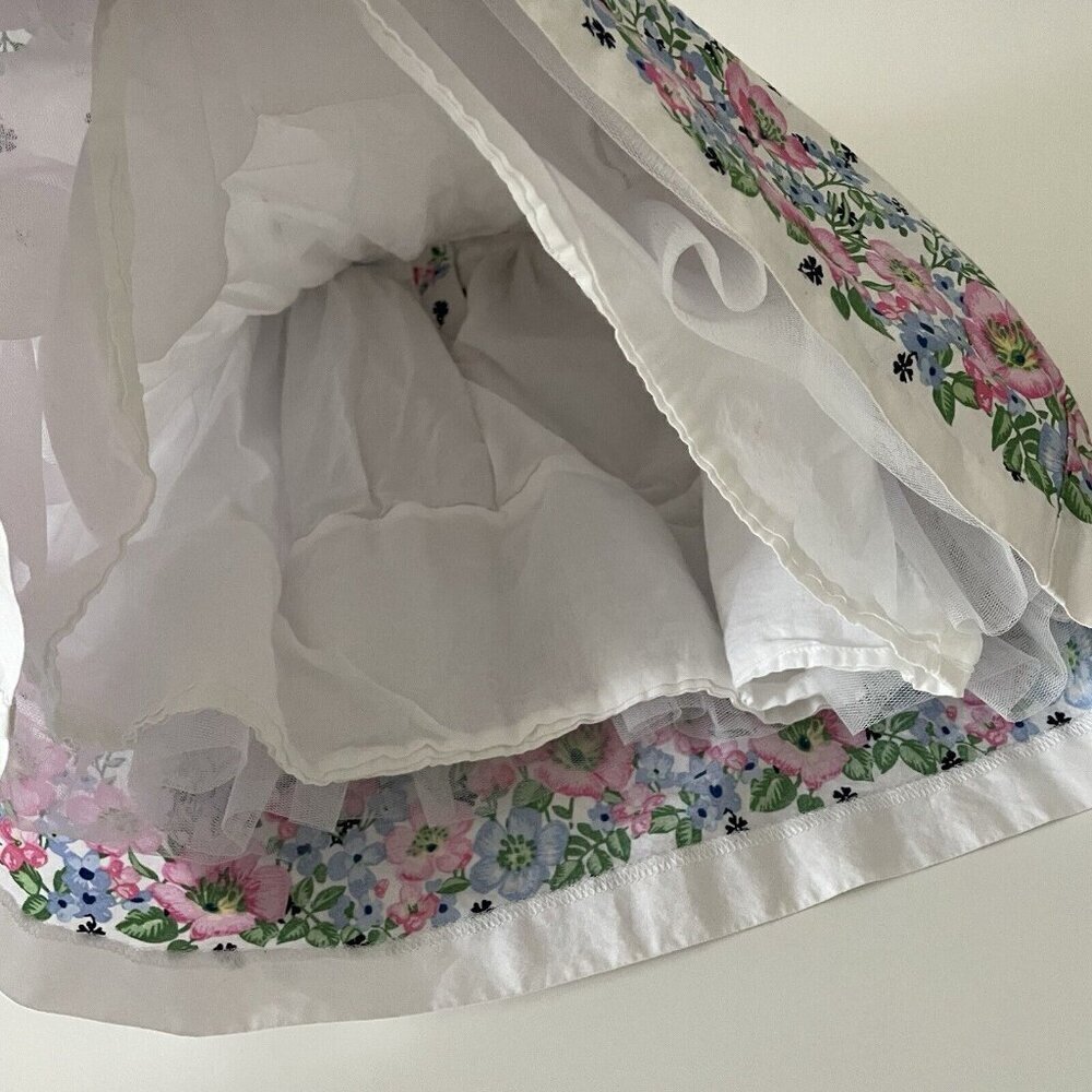 Janie and Jack Baby Girls Dress White with Pink Flowers Size 18 to 24 Months - Picture 7 of 8